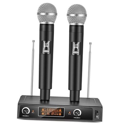 Wireless Microphone, Dual Wireless Handheld Microphone System, HD Sound 