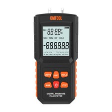 Dual-Port Digital Manometer HVAC ±100Kpa Gas Pressure Tester 12 Measurement Unit