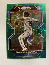 2022 Prizm Baseball Edward Cabrera Green Donut Circles Prizm Rookie RC Marlins🔥
