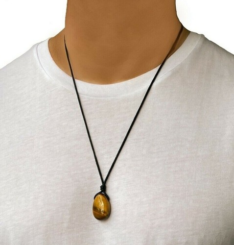 Mens Tiger Eye Necklace Chakra Healing 