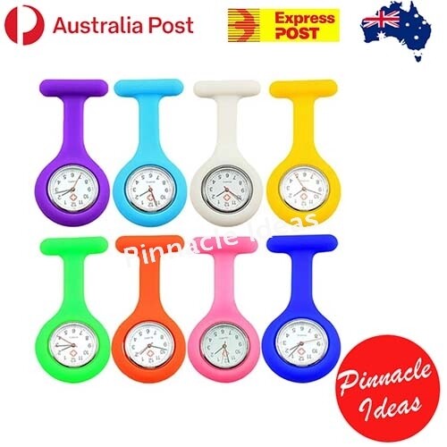 Battery Silicone Nurse Watch Brooch Medical Pendant Nursing Tunic Pocket Clip