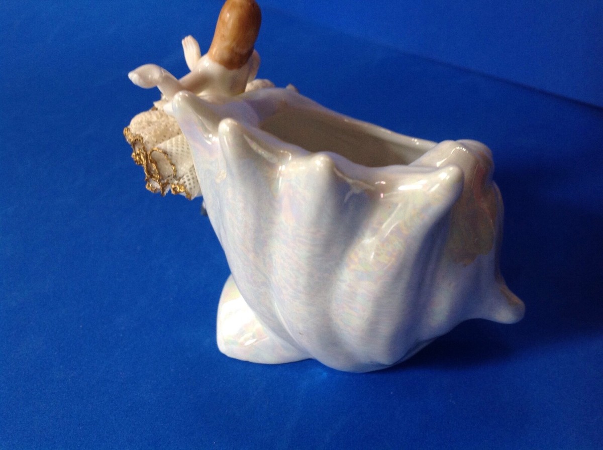 VINTAGE HAND PAINTED BALLERINA FIGURINE * GOLD TRIM & POSED BY A