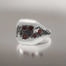 Red Garnet Vintage Ring 925 Sterling Silver Handmade Gemstone Jewelry For Womens