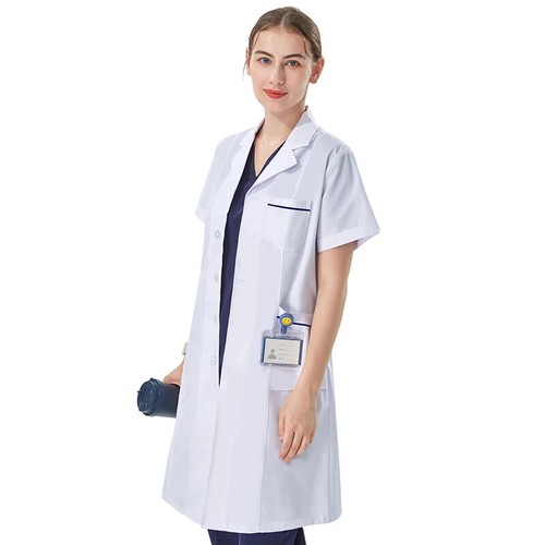 White Lab Coat Student Chemistry Healthcare Professionals Nurse Doctor Work Robe - Picture 14 of 34