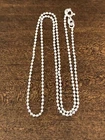 New 925 Sterling Silver Beaded  16” Chain Necklace 1.5mm