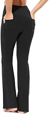 BALEAF Womens Cotton Bootcut Yoga Pants High Waisted Comfy Soft Bootleg  Workout