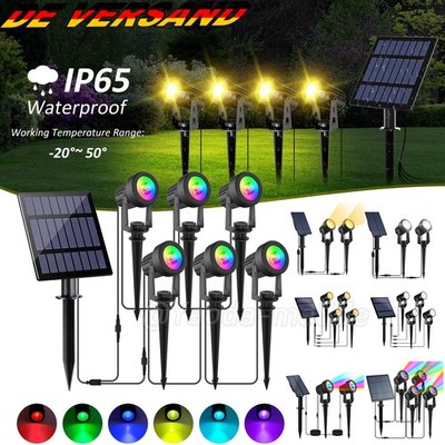2er 4er LED Solarstrahler Solarleuchte Solarlampe Gartenstrahler Spot Light