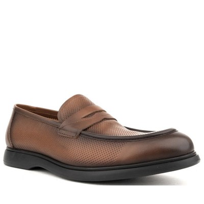 La Conte Herren Braune Leder Loafer Freizeit LAC3969-20332