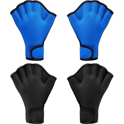 Sumind 2 Pairs Swimming Gloves Aquatic Training Gloves Neoprene Mittens Webbed