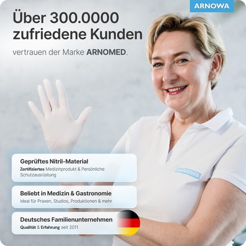 100x Einmalhandschuhe ARNOMED Nitril Handschuhe Nitril Gummi-Handschuhe XS-XXL - Bild 56 von 85