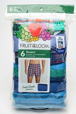 Fruit of the Loom Mens Woven Boxers 6 Pack Relaxed Fit XL 40-42 Cotton Blend New