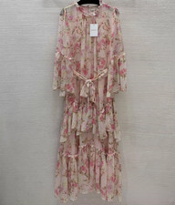 NWT Zimmermann Sweet Floral Print Ruffle Flared Maxi Flutter Sleeve Dress
