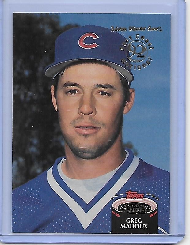 GREG MADDUX 1992 Stadium Club East Coast National foil stamped #665 Chicago Cubs