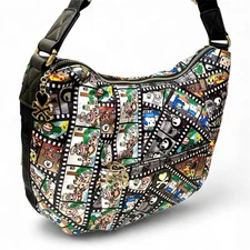 Tokidoki Movie Filmstrips Print Crossbody Hobo Bag Kawaii Purse NWT w/ DEFECTS