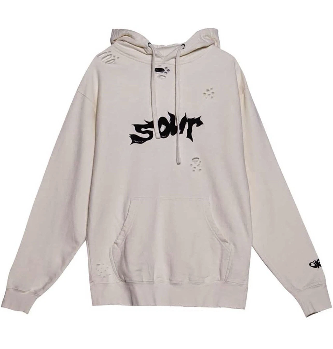 Olivia Rodrigo Sour Hoodie Sweatshirt Distressed Beige Official Merch