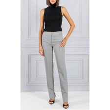 Stella McCartney Slim Wool Trouser Pants in Grey Melange IT 36 US 0
