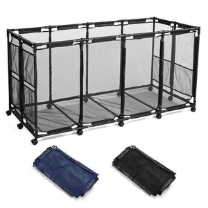 AplusChoice Metal 280 Gallon Rolling Pool Storage Bin Organizer & Mesh Cover Net