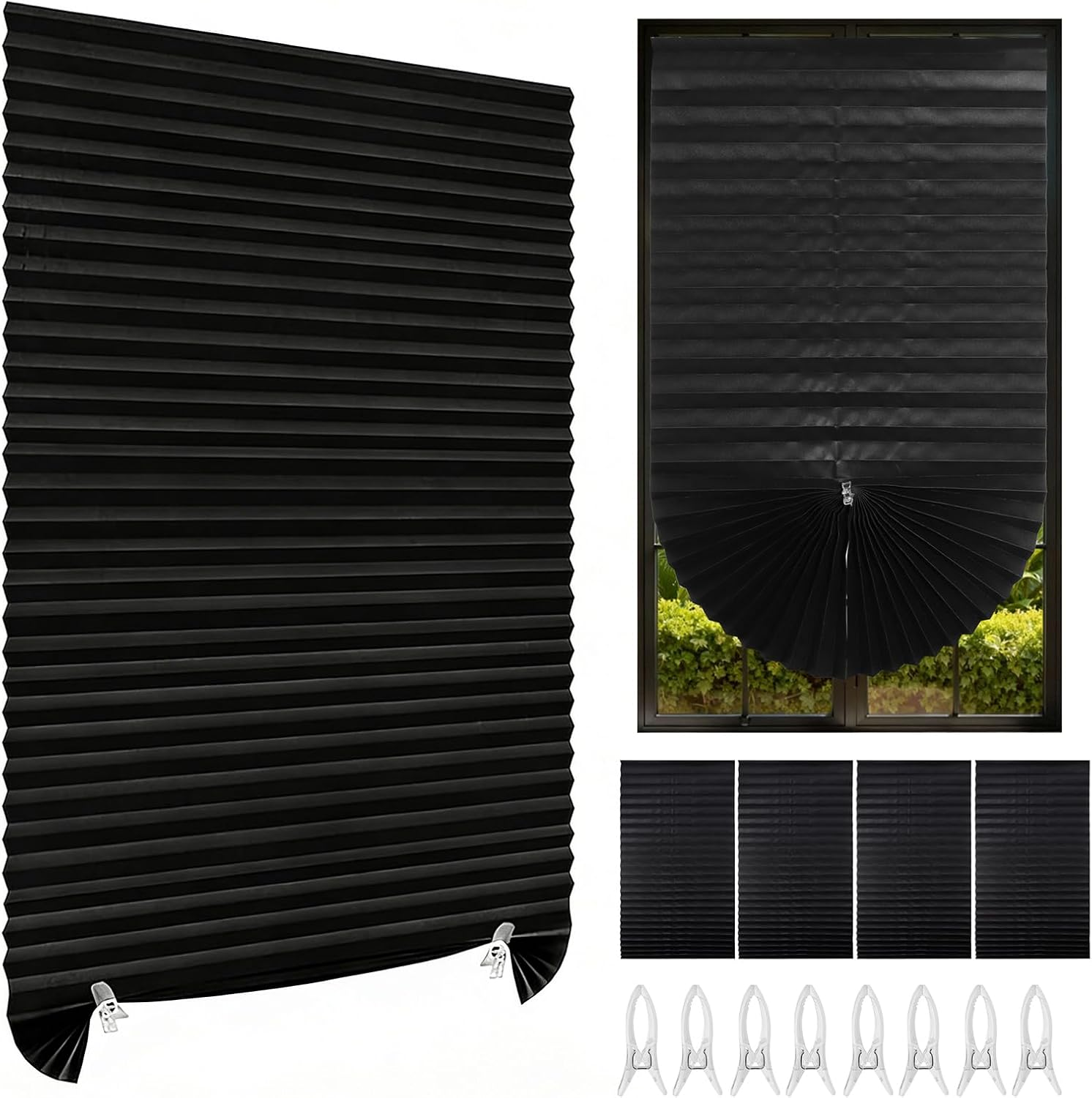 4Pack No Drill Temporary Blinds Stick On, Easy Fit Self Adhesive Blinds, 150H X