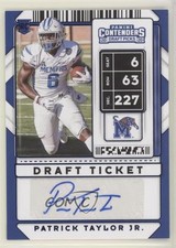2020 Contenders Draft Picks College Ticket Blue Foil Patrick Taylor Jr Auto 01su