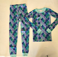 VEUC Hanna Andersson Girl's 130 8 Mermaid Scales Pajama Set 100 Organic Cotton