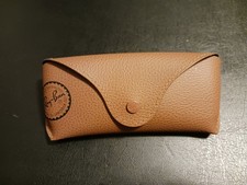 Ray Ban Branded Sunglasses Eye Glasses Brown Leather Semi Soft Case Only Snap