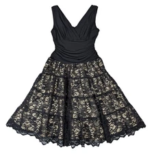 SL Fashions Black Lace Cocktail Dress 10 Petite Witchy Whimsigoth Holiday Party