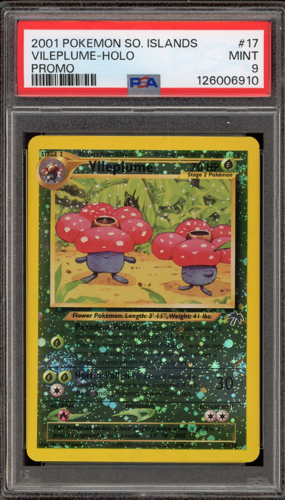Pokemon Vileplume Southern Islands Holo Promo #17 PSA 9 Mint