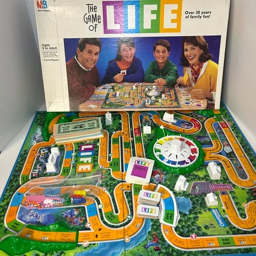 VINTAGE The Game of Life 1991 Milton Bradley Board Game Missing 6 Life Tiles