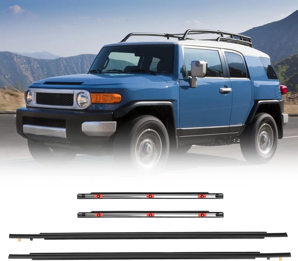 Window Moulding Trim Front Rear Seal Outside for Toyota FJ Cruiser 2007-2014 Foto 2 de 4