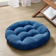 Degrees of Comfort Meditation Floor Pillow, Round, 2-PK, Navy Blue, 22" Each