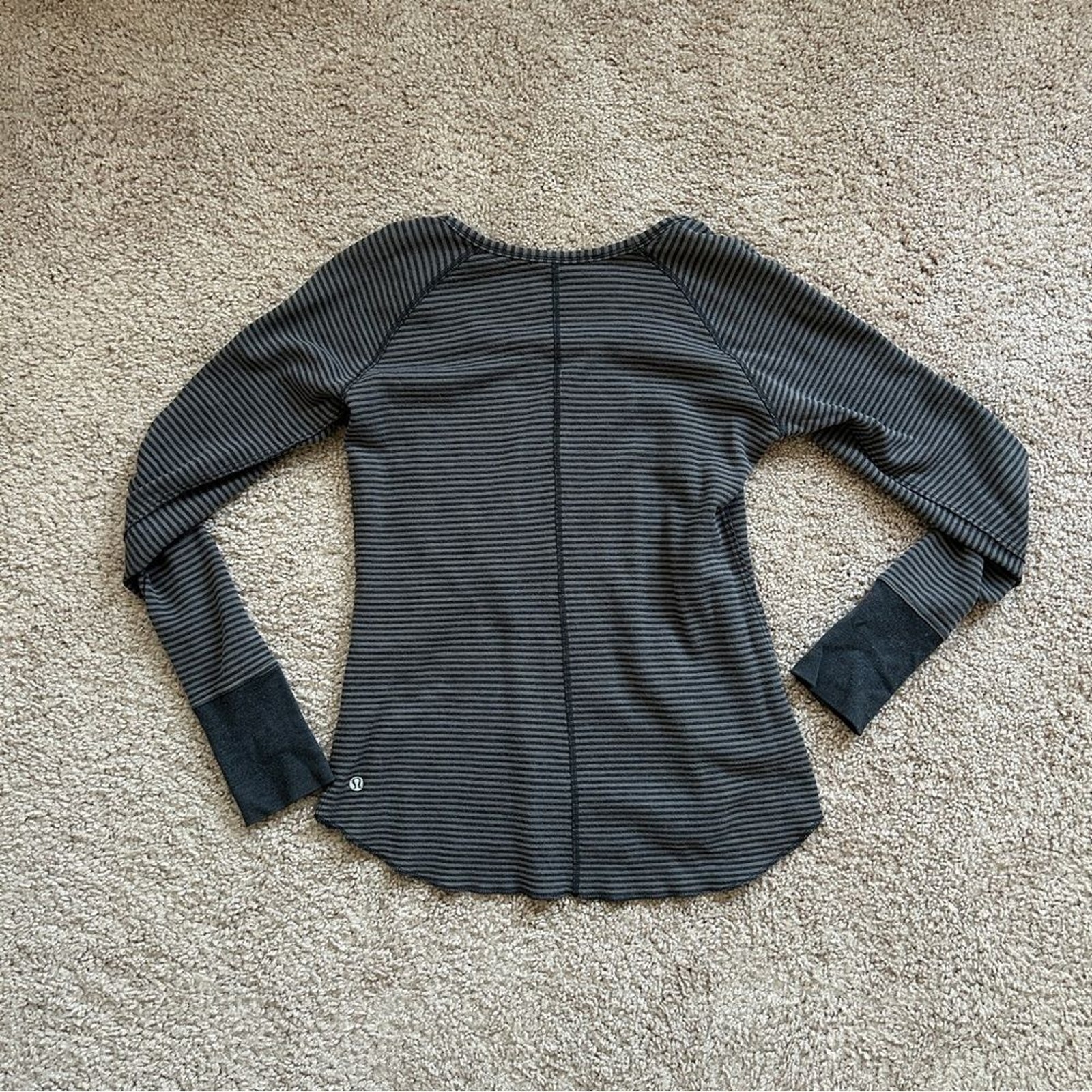 Lululemon Reversible Gray Striped Solid Gray Long… - image 5