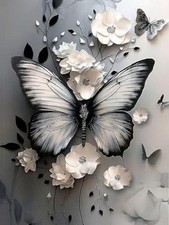 Diamond Art Kits for Adults Flower 5D DIY Diamond Painting Kit for Butterfly