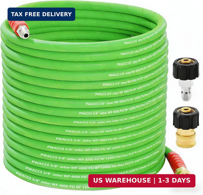 #ad PWACCS Pressure Washer Hose 50 FT 3 8quot; Kink Resistant Power Washer Hose Steel B $89.09