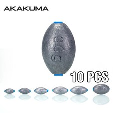 10Pcs Fishing Sinkers Olive Shape Fishing Accessories 5G/7G/10G/15G/20G/30G