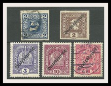 AUSTRIA 1918 -1919 Stamps Overprinted  Deutschösterreich  3-MH / 2 USED