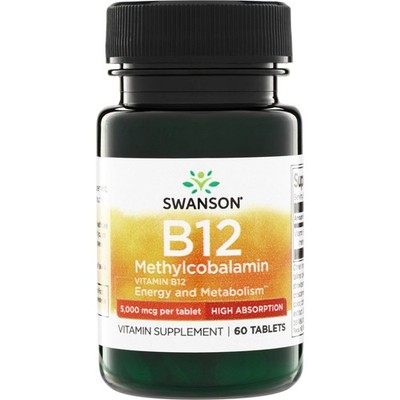 Swanson Vitamin B-12 Methylcobalamin - High Absorption 5,000 Mcg 60 Tablets