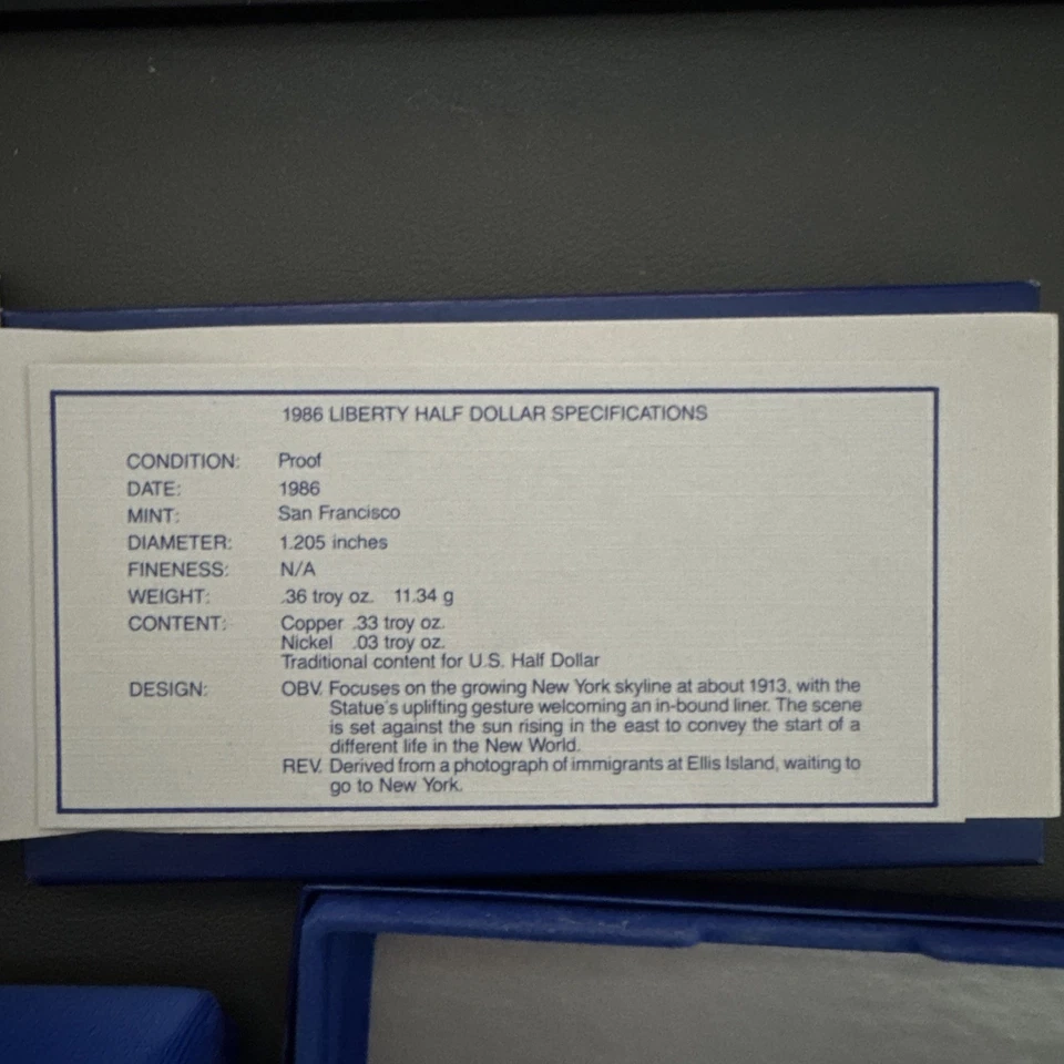 United States Liberty Coins 1886-1986 With Case MINT Condition - Image 2 of 4