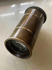 Antique Brass Lens 2" X 1" Threaded  Slip Ends Cork Holder Unknown Maker/Use