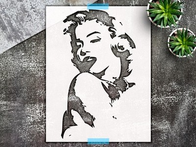 Marilyn Monroe Portrait Wall Art Stencil for Vintage Home Decor - StencilAir