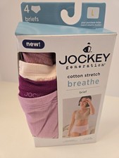 Jockey Generation 4pk Cotton Breathable Briefs Size L Women's Underwear