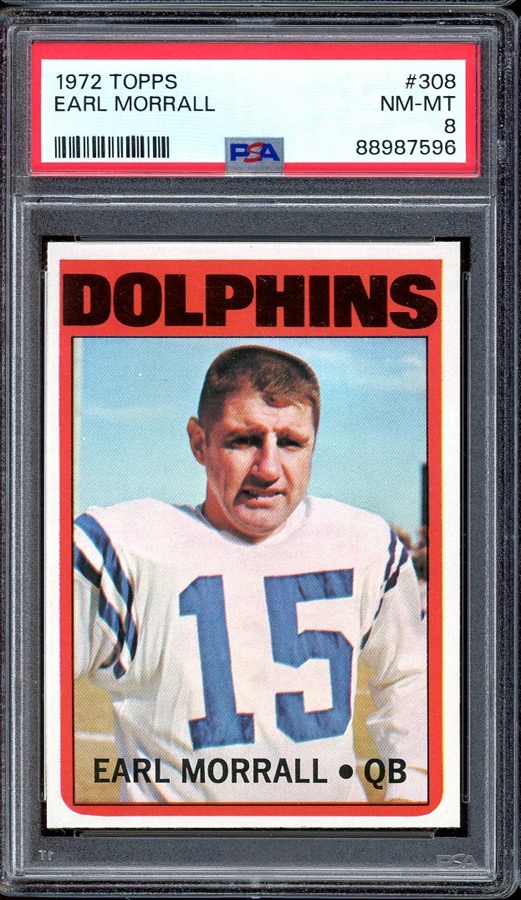 1972 Topps Football #308 Earl Morrall PSA 8 *d2