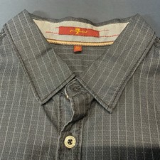 7 Seven For All Mankind Shirt Mens XL Button Down Cotton Blue Check Pattern