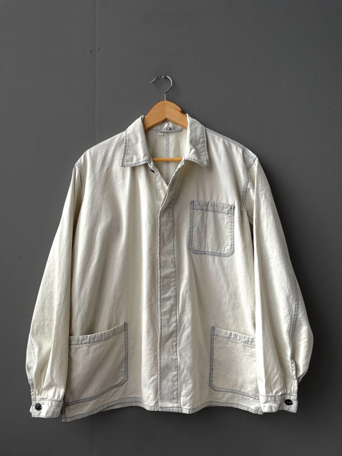 Faded Cotton Bleach Workwear Jacket