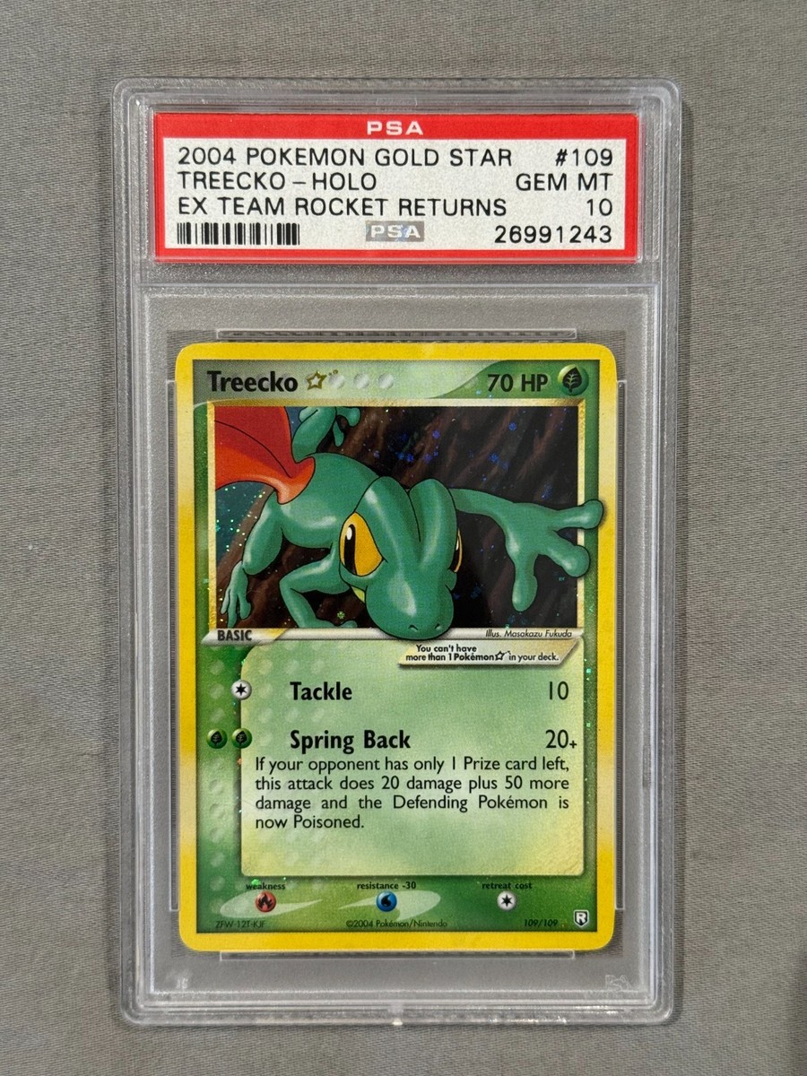 2004 Pokemon EX Team Rocket Returns Gold Star Treecko #109 PSA 10