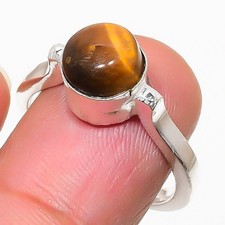 Tiger's Eye Gemstone Handmade 925 Sterling Silver All Size Ring For Gift