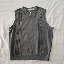 Cypress Links Golf Sweater Vest Men's XL Cotton Gray V Neck