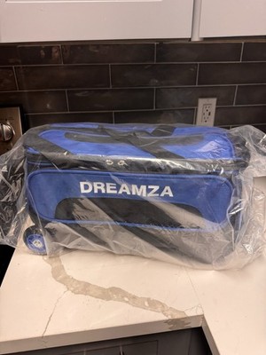 DREAMZA 2 Ball Bowling Roller Bag with Wheels, Retractable Handle Blue/Black