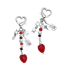 Lovely Strawberry Keychain Fruit Shapes Phone Chain Detachable Phone Lanyard