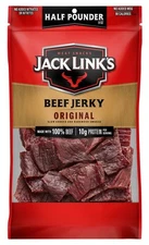 Jack Link's Beef Jerky, Original, Half Pounder Large Jerky Bag Flavorful Meat...