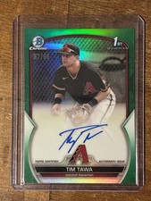 2023 Bowman Chrome 1st GREEN REFRACTOR PROSPECT ROOKIE AUTO Tim Tawa 62/99